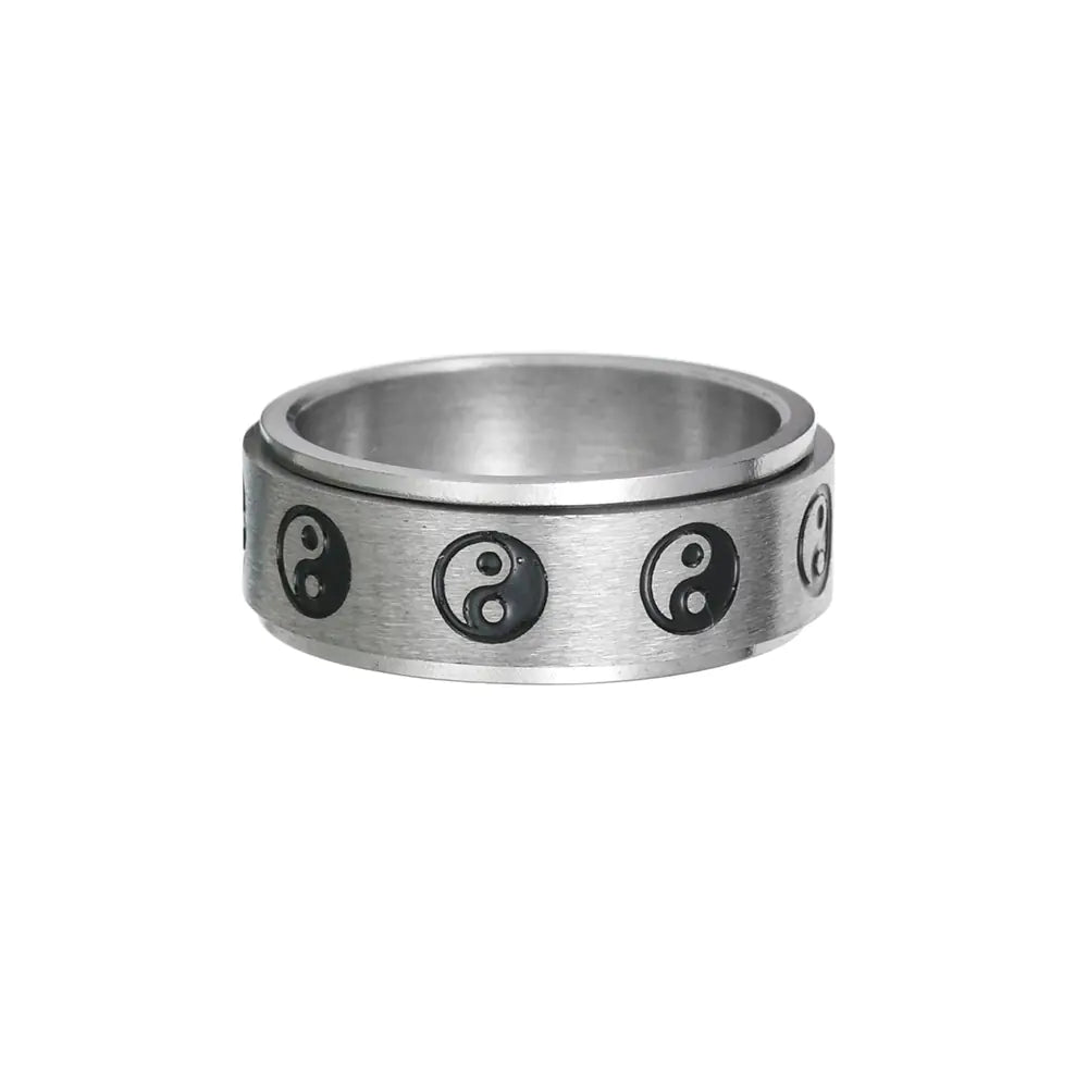 Stainless Steel Turning Decompression Gossip Ring for All
